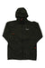 Men's hemp hooded jacket, dark olive full-zip with kangaroo-style pouch and logo accents