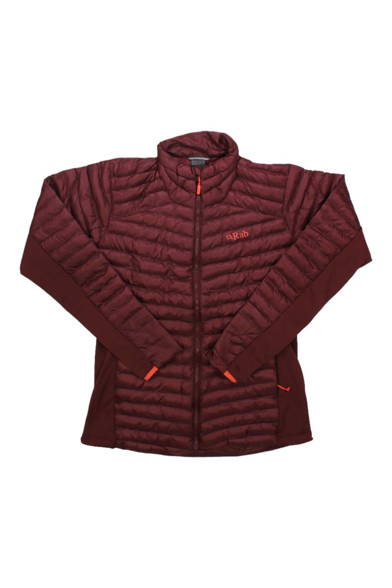 Women’s insulated puffer jacket, deep heather, front zip with chest logo and hand pockets