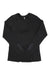 The Helly Hansen Womens Lifa Merino Midweight Crew is a black crew-neck shirt for women, seen flat on a white background, featuring subtle horizontal stripe accents near the lower sleeves for added style.