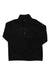 A black Burton Womens Hearth Pullover made from recycled polyester microfleece, with a stand-up collar, long sleeves, and a partial snap-button placket, is laid flat on a white background.