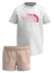 Toddler cotton T-shirt and shorts set, light blush shorts and white tee with logo