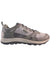 The KEEN Womens Terradora 2 Low Height Waterproof Hiking Shoes feature a gray mesh upper, lace-up design, rubber sole, and reinforced toe and heel—ideal waterproof shoes for women’s hiking or casual wear.