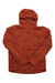 The Black Diamond Men's First Light Hybrid Hoody, shown flat on a white background, features a rust color, front zipper, long sleeves, under-the-helmet hood, and a subtle chest logo.