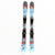 A pair of K2 Missy Junior Ski W Marker FDT Junior Binding '24, featuring blue and pink designs with black junior ski bindings, displayed on a white background.