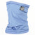 Light blue neck gaiter with folded fabric and bS logo patch on front