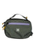 Womens Hyk hip pack, dark green with purple zipper pocket and logo