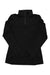 Women's black quarter-zip mock t-neck long-sleeve top