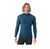 Smartwool merino 1/4 zip top, teal blue long-sleeve knit with half collar