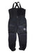 The Backcountry Cottonwood Bib Pant is black, waterproof, with adjustable suspenders, front zipper, two zippered thigh pockets, a white left leg logo, and elastic ankle cuffs—engineered for top backcountry performance.