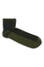 Dark olive quarter crew socks with ribbed cuff and textured grid foot