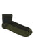 Olive quarter crew socks with ribbed cuff and grid pattern foot