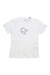The Norrona Womens /29 Cotton Viking T-Shirt is an organic cotton, white short-sleeve tee featuring a minimalist light brown Viking face graphic on the chest, perfect for casual wear. Displayed flat on a white background.