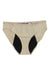 Proof Women's Period & Leak Proof Bikini in beige with black inner panels is shown flat against a white background.