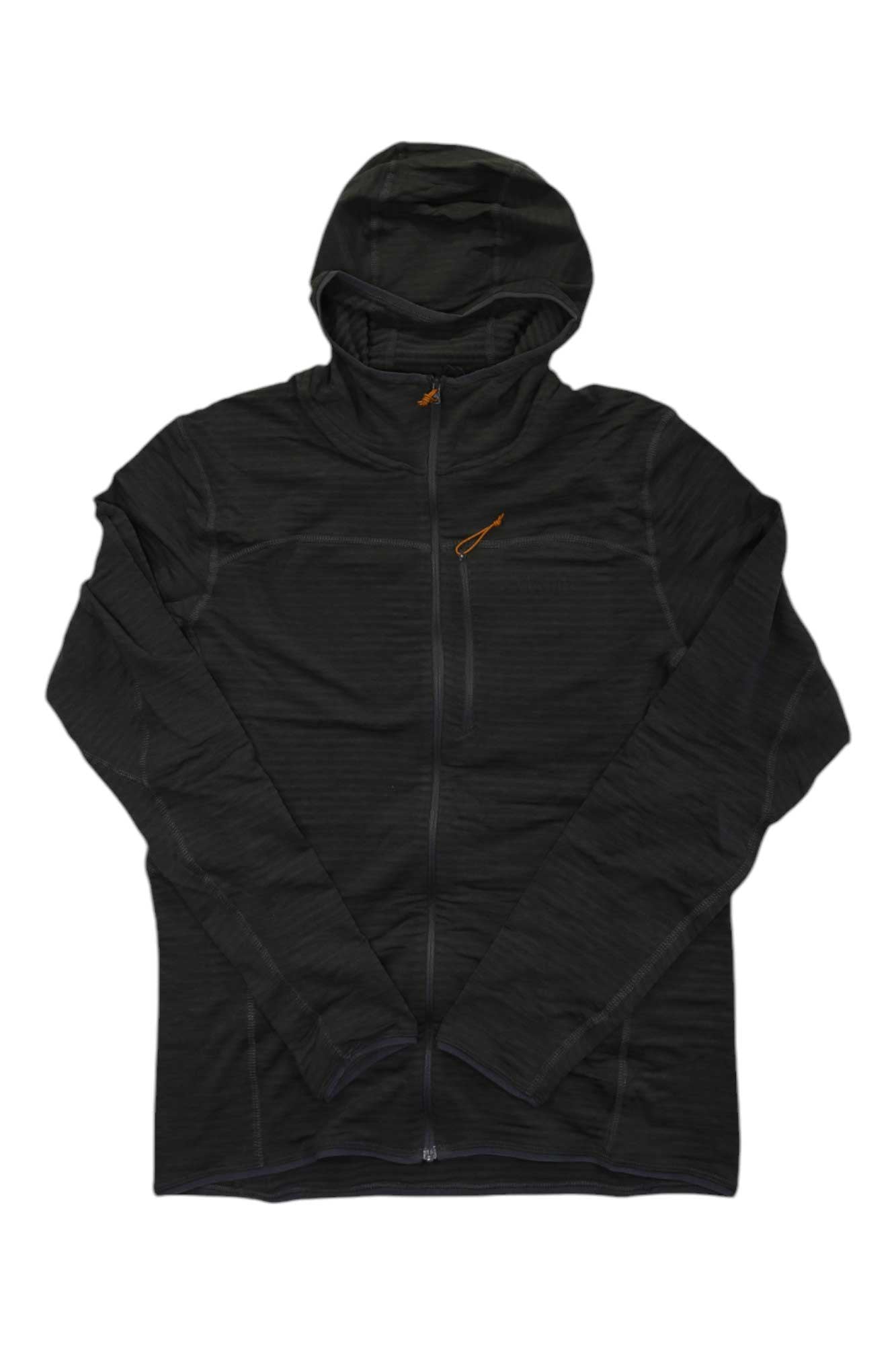 Men's dark lightweight zip hoodie with hood and full front zipper