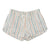 Roxy women's striped drawstring short with bow, light blue and orange vertical stripes