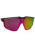 Sport sunglasses with magenta frame and purple-to-gold mirrored lenses