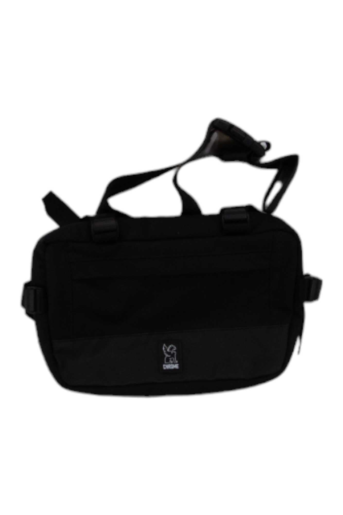 Chrome Industries Doubletrack frame bag, black medium with front flap and straps