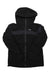 The Helly Hansen Womens Motionista Lifaloft Jacket is a black jacket with a front zipper, subtle dark stripe on the chest, and HH logo—ideal as a lightweight or stylish ski jacket.