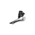 The Shimano Ultegra FD-R8000 Front Derailleur, finished in silver and black, is made for 11-speed road bikes and is shown isolated on a white background.