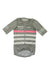 Rapha aero jersey with full-length zip, grey and white stripes, pink front panel
