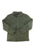 Men's founder jacket in olive green with button front, chest flap pockets, and button cuffs