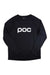 The POC Sports Mens Reform Enduro Jersey is a black long-sleeve cycling shirt with "poc" in large white lowercase letters on the front, laid flat on a white background. The jersey features moisture-wicking fabric.