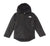 The North Face Toddlers Freedom Insulated Jacket is a black, long-sleeve kids’ coat with a zip front, two zippered side pockets, and a white logo on the left chest. It features recycled insulation for warmth and sustainability.