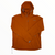 Orange hooded windproof anorak with full-length front zipper and chest logo