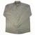 Men's long-sleeve button-up shirt, light tan with small dotted pattern