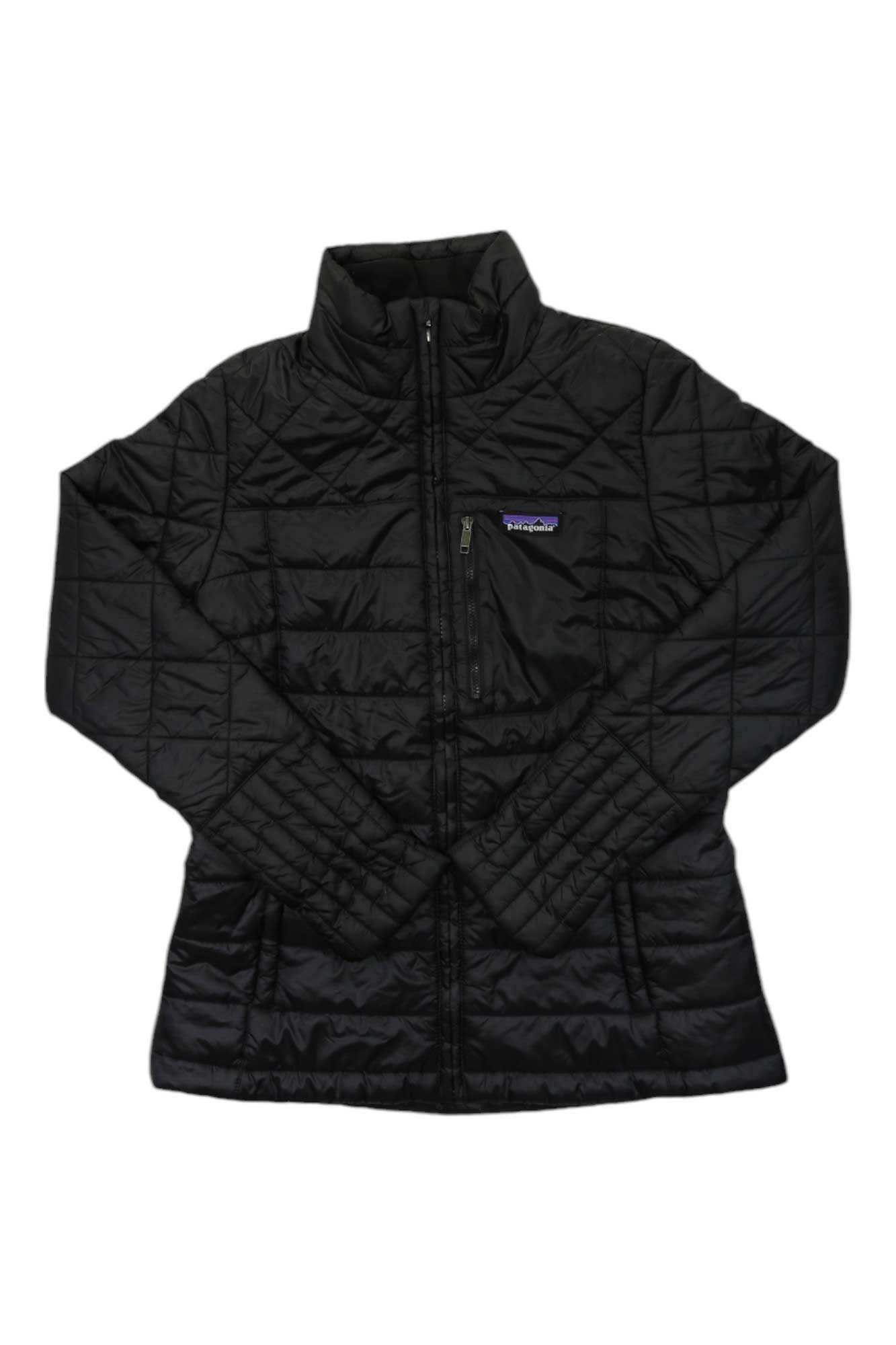 Women’s insulated quilted jacket, black, long sleeves and zip-front design