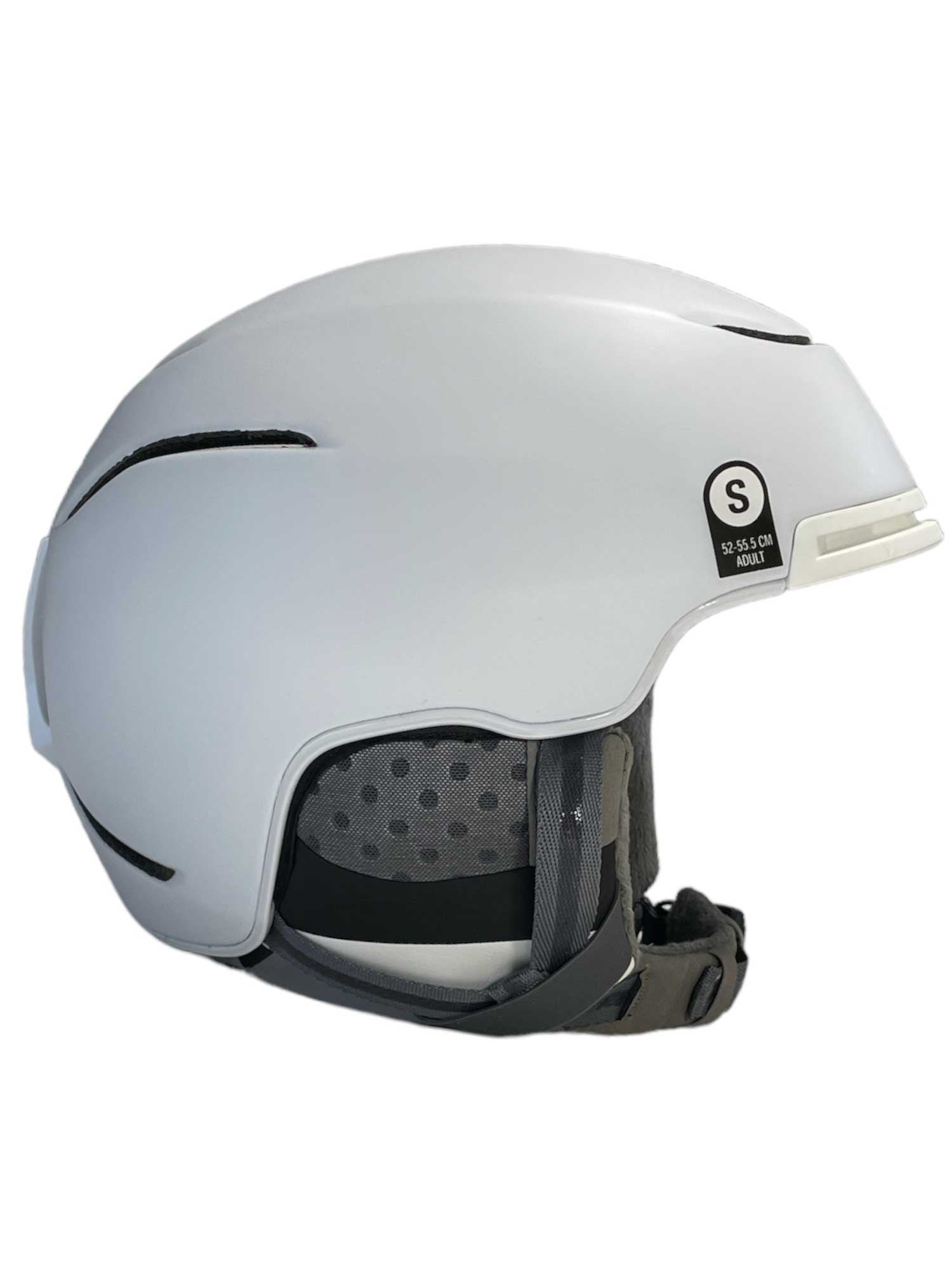 Terra MIPS snow helmet, matte white shell with black face opening and padded chin area
