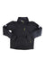 Men's black hooded jacket with full zipper and high collar