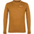 Men's long-sleeve performance T-shirt, golden brown melange, crew neck, bird chest logo