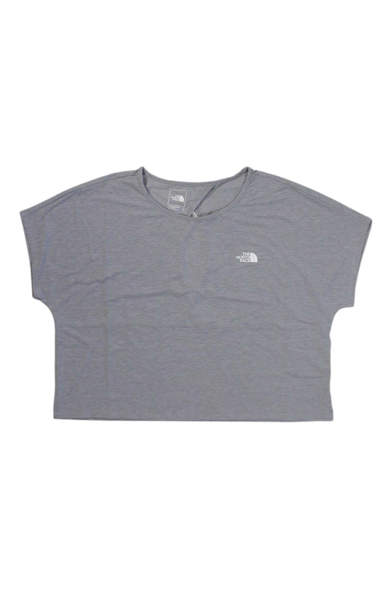 Women’s short-sleeve crew-neck top, light grey heather, TNF logo
