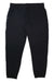 The Under Armour Women's UA Fusion Pant is a black hiking pant with an elastic waistband, drawstring, cuffed ankles, and logo on the upper left thigh. Water-resistant and perfect for outdoor adventures.