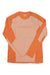 Women’s Norrona merino round-neck top, orange with contrasting pale panels
