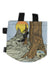 Climbing chalk bag with illustrated canyon scene, black top straps and drawcord