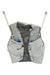 Light gray hydration vest with mesh back panel, black center, zip pockets and cord toggles
