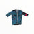 The Pro Team Aero Jersey II is a short-sleeved cycling jersey with a blue and pink geometric pattern, front zipper, and "BLAZERS" printed on the chest against a white background.