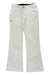 The Obermeyer Womens Hillary Stretch Pant, in white with front pockets, a slight flare, stretch fabric, and a small left thigh logo, is shown against a white background.