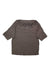 Women's Noe elbow-sleeve top, dark taupe, gathered neckline detail