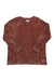 The Women Chenille Crew Neck Long Sleeve Pullover Sweater in ribbed brown chenille, made from recycled materials, is displayed laid flat on a white background.
