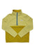 The Cotopaxi Womens Amado 1/4 Zip Fleece Pullover is a cozy pullover made from recycled fleece, featuring pale yellow and mustard yellow panels with a small rectangular chest logo.