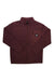 The Burton Mens Cinder Full Zip Fleece Jacket in maroon features a left chest pocket with a black patch and white mountain logo. Made from recycled polar fleece, this hiking jacket has long sleeves and a stand-up collar.