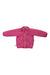 Infant quilted insulated jacket in pink, full front zipper and elastic cuffs
