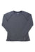 The Salomon Womens Cross Run LS Tee in dark gray is laid flat on a white background. With a crew neck and subtle seams at the shoulders and sides, this lightweight, breathable long sleeve shirt is perfect for quick drying during active workouts.