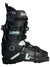 Salomon ski boot in black with light green/white stripes and front buckles