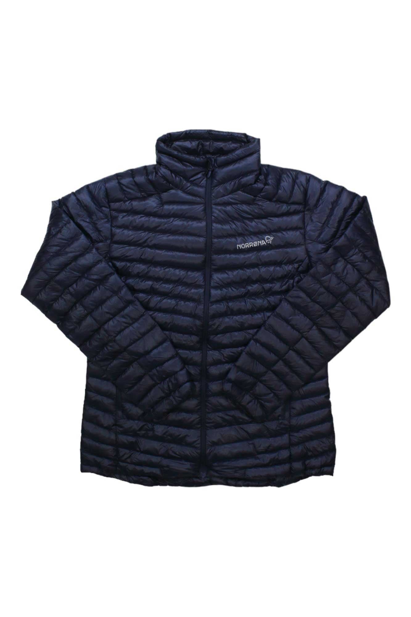 Norrona women's Trollveggen Superlight Down850 quilted puffer jacket, full-zip, dark indigo