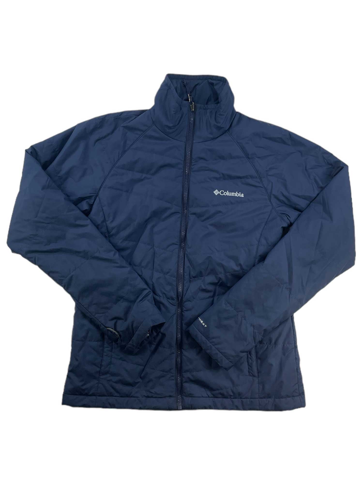 Whirlbird insulated jacket, navy blue with full zip and stand collar