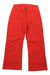 The Obermeyer Teen Boys Brisk Pant features bright red insulated, durable material, front pockets, belt loops, a button waist closure, and an adjustable waist for comfort—ideal for cold weather outdoor activities.